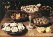 Still-Life with Oysters and Pastries 1610 - Osias, the Elder Beert