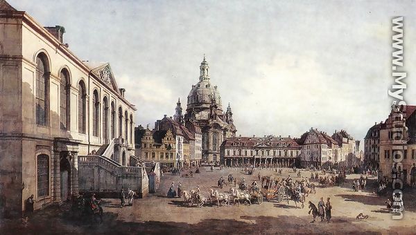 New Market Square in Dresden from the Jüdenhof 1749-51 - Bernardo Bellotto (Canaletto)