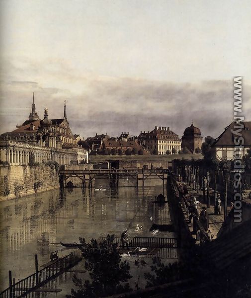 The Moat of the Zwinger in Dresden (detail) 1749-53 - Bernardo Bellotto (Canaletto)