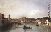 View of Verona and the River Adige from the Ponte Nuovo 1747-48 - Bernardo Bellotto (Canaletto)