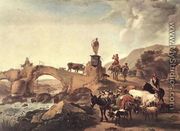 Italian Landscape with Bridge 1656 - Nicolaes Berchem