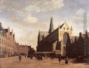 The Market Square at Haarlem with the St Bavo 1696 - Gerrit Adriaensz Berckheyde