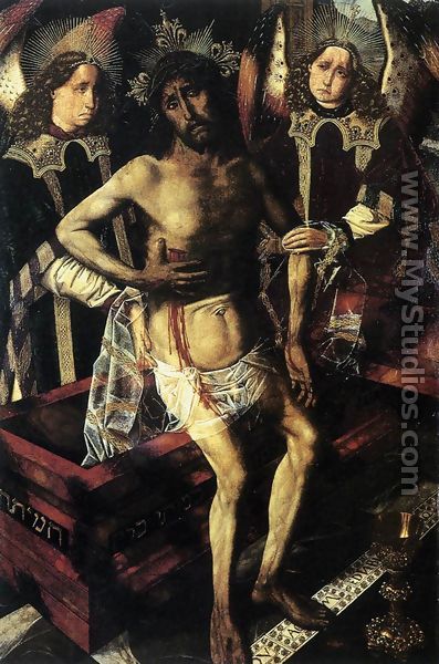 Christ at the Tomb Supported by Two Angels - Bartolome Bermejo