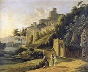 Landscape with a Fortress and a Beggar - Jean-Victor Bertin