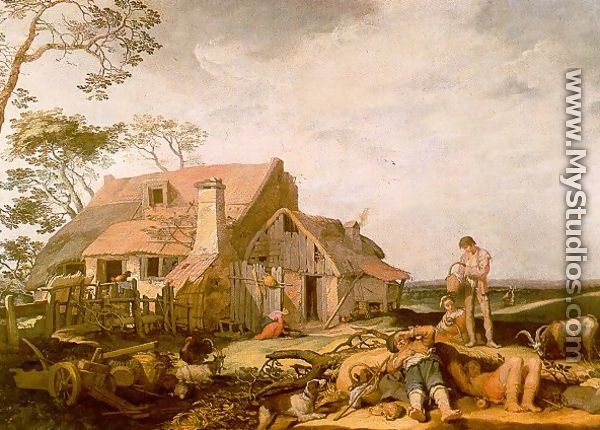 Landscape with Peasants Resting 1650 - Abraham Bloemaert