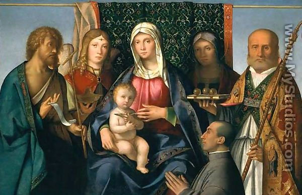 Virgin and Child with Saints and a Donor - Boccaccio Boccaccino