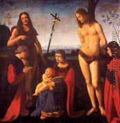 Virgin and Child with Sts John the Baptist and Sebastian (Pala Casio) 1500 - Giovanni Antonio Boltraffio