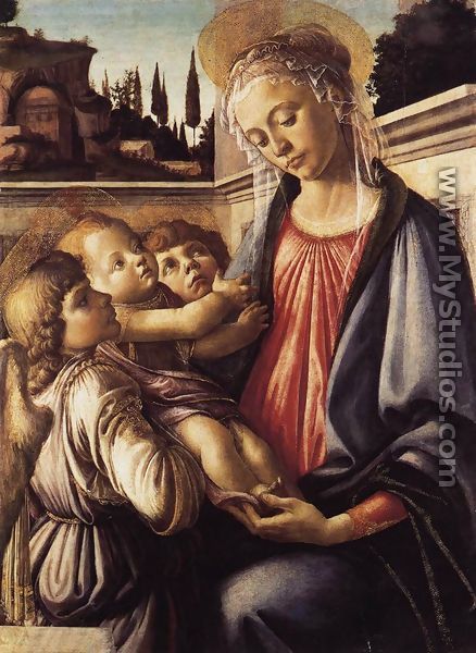 Madonna and Child and Two Angels c. 1470 - Sandro Botticelli (Alessandro Filipepi)