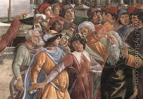 The Punishment of Korah and the Stoning of Moses and Aaron (detail 5) 1481-82 - Sandro Botticelli (Alessandro Filipepi)