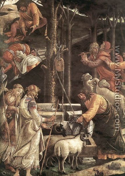 The Trials and Calling of Moses (detail 2) 1481-82 - Sandro Botticelli (Alessandro Filipepi)