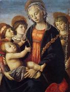 The Virgin and Child with Two Angels and the Young St John the Baptist 1465-70 - Sandro Botticelli (Alessandro Filipepi)