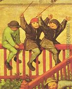 Children's Games (detail 3) 1559-60 - Pieter the Elder Bruegel