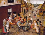 Peasants Making Merry outside a Tavern 'The Swan' c. 1630 - Jan, the Younger Brueghel