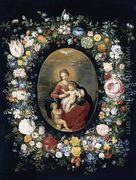 Virgin and Child with Infant St John in a Garland of Flowers 1630s - Jan, the Younger Brueghel