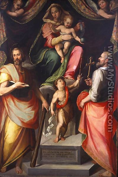 Madonna and Child Enthroned with Saints 1586 - Giovanni Maria Butteri