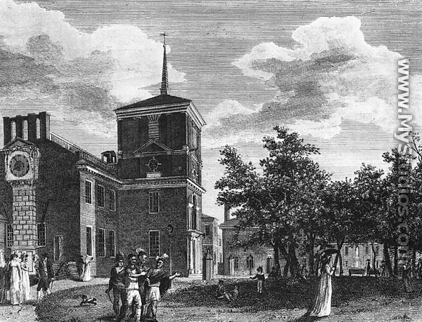 Back of the State House at Philadelphia 1799 - William Russell Birch