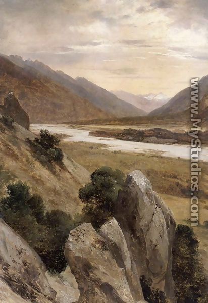 Mountainous Landscape with a Torrent 1840 - Alexandre Calame
