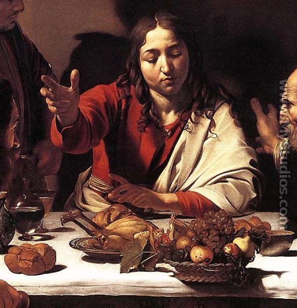 Supper at Emmaus (detail 1) 1601-02 - (Michelangelo) Caravaggio