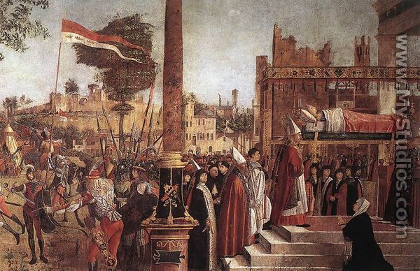 Martyrdom of the Pilgrims and the Funeral of St Ursula (detail 1) 1493 - Vittore Carpaccio
