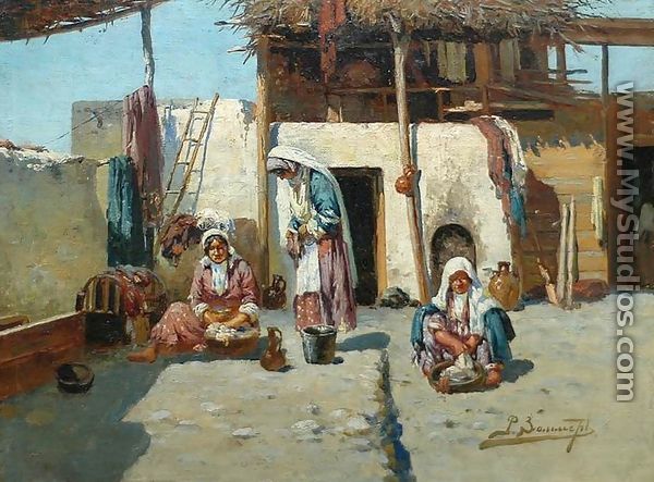 Women washing the linen - Richard Karlovich Zommer