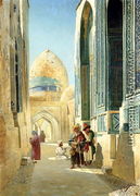 Figures in a Street Before a Mosque 1895 - Richard Zommer