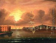 Threating Sky at the Bay of New York, 1800s - Thomas Chambers