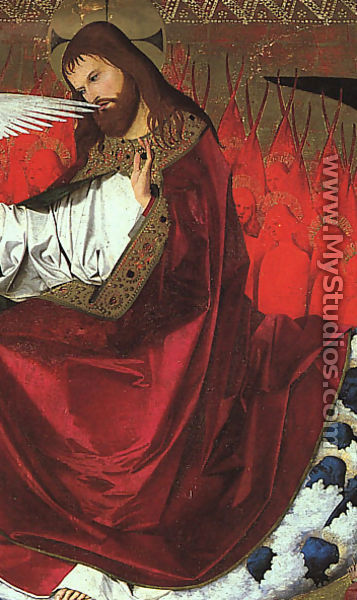 The Coronation of the Virgin, detail: Jesus 1453-54 - Enguerrand Charonton
