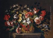 Flowers in a Basket 1680s - Gabriel De La Corte