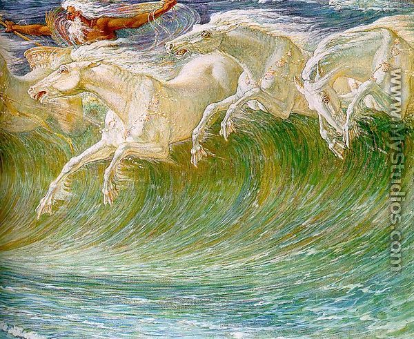 The Horses of Neptune (detail) 1892 - Walter Crane