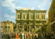 Venice- The Feast Day of St. Roch (The Doge Visiting the Church and the Scuola di San Rocco) 1735 - (Giovanni Antonio Canal) Canaletto
