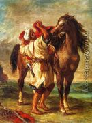 Arab Saddling his Horse 1855 - Eugene Delacroix