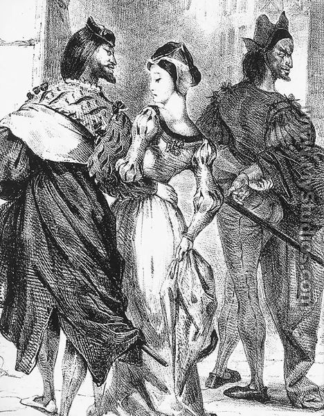 Faust Trying to Seduce Margarete (detail) 1828 - Eugene Delacroix