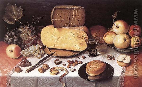 Still-Life with Fruit, Nuts and Cheese 1613 - Floris Claesz Van Dijck