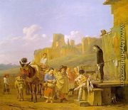 A Party of Charlatans in an Italian Landscape 1657 - Karel Dujardin