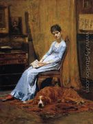 The Artist's Wife and his Setter Dog (Susan Macdowell Eakins) - Thomas Cowperthwait Eakins