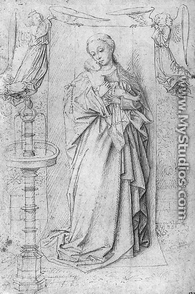 Copy drawing of Madonna by the Fountain - Jan Van Eyck