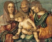 The Christ Child between Sts Catherine, Francis and Elizabeth of Hungary - Francesco Da Cotignola (see Zaganelli, Francesco di Bosio)