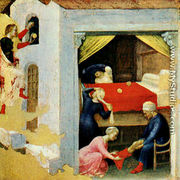 Quaratesi Altarpiece- St. Nicholas and three poor maidens 1425 - Gentile Da Fabriano
