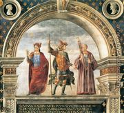 Decoration of the Sala del Gigli (detail) 1482-84 - Domenico Ghirlandaio