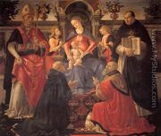 Madonna and Child Enthroned between Angels and Saints c. 1486 - Domenico Ghirlandaio