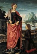 St Barbara Crushing her Infidel Father, with a Kneeling Donor c. 1473 - Domenico Ghirlandaio