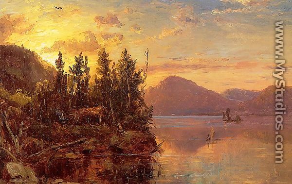 Lake George at Sunset 1862 - Marie-Regis-Francois Gignoux