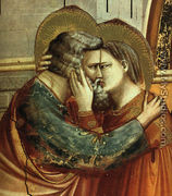 No. 6 Scenes from the Life of Joachim- 6. Meeting at the Golden Gate (detail 2) 1304 - Giotto Di Bondone