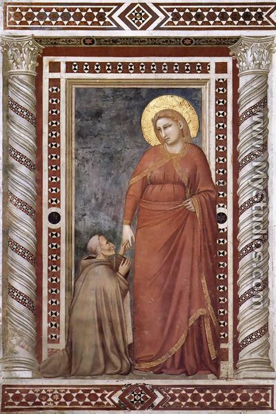 Scenes from the Life of Mary Magdalene- Mary Magdalene and Cardinal Pontano 1320s - Giotto Di Bondone