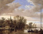 River Landscape with a Cattle-Ferry 1654 - Jan van Goyen