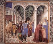 Arrival of St Augustine in Milan (scene 8, north wall) 1464-65 - Benozzo di Lese di Sandro Gozzoli