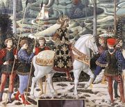 Procession of the Middle King (detail 1) 1459-60 - Benozzo di Lese di Sandro Gozzoli