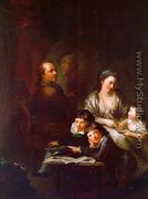The Artist's Family before the Portrait of Johann Georg Sulzer 1785 - Anton Graff