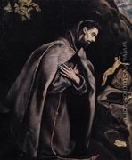 St Francis in Prayer before the Crucifix 1585-90 - El Greco (Domenikos Theotokopoulos)