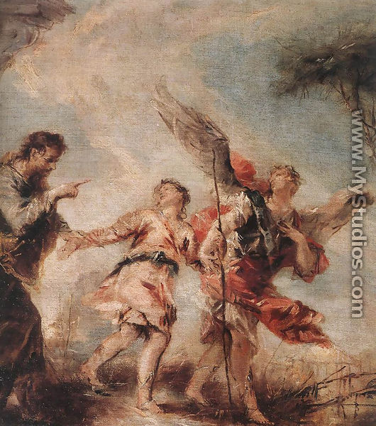 The Departure of Tobias c. 1750 - Giovanni Antonio Guardi